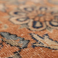 Vintage Manisa Turkish Runner Rug 4x7 ft — Orange & Blue Floral