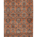 Vintage Manisa Turkish Runner Rug 4x7 ft — Orange & Blue Floral