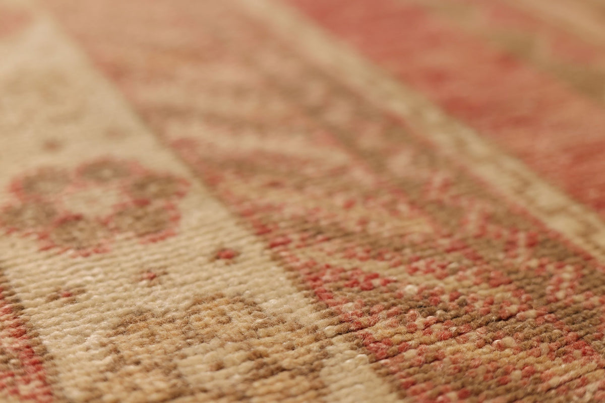 Vintage Malatya Turkish Runner Rug 3x7 ft — Red & Brown Distressed
