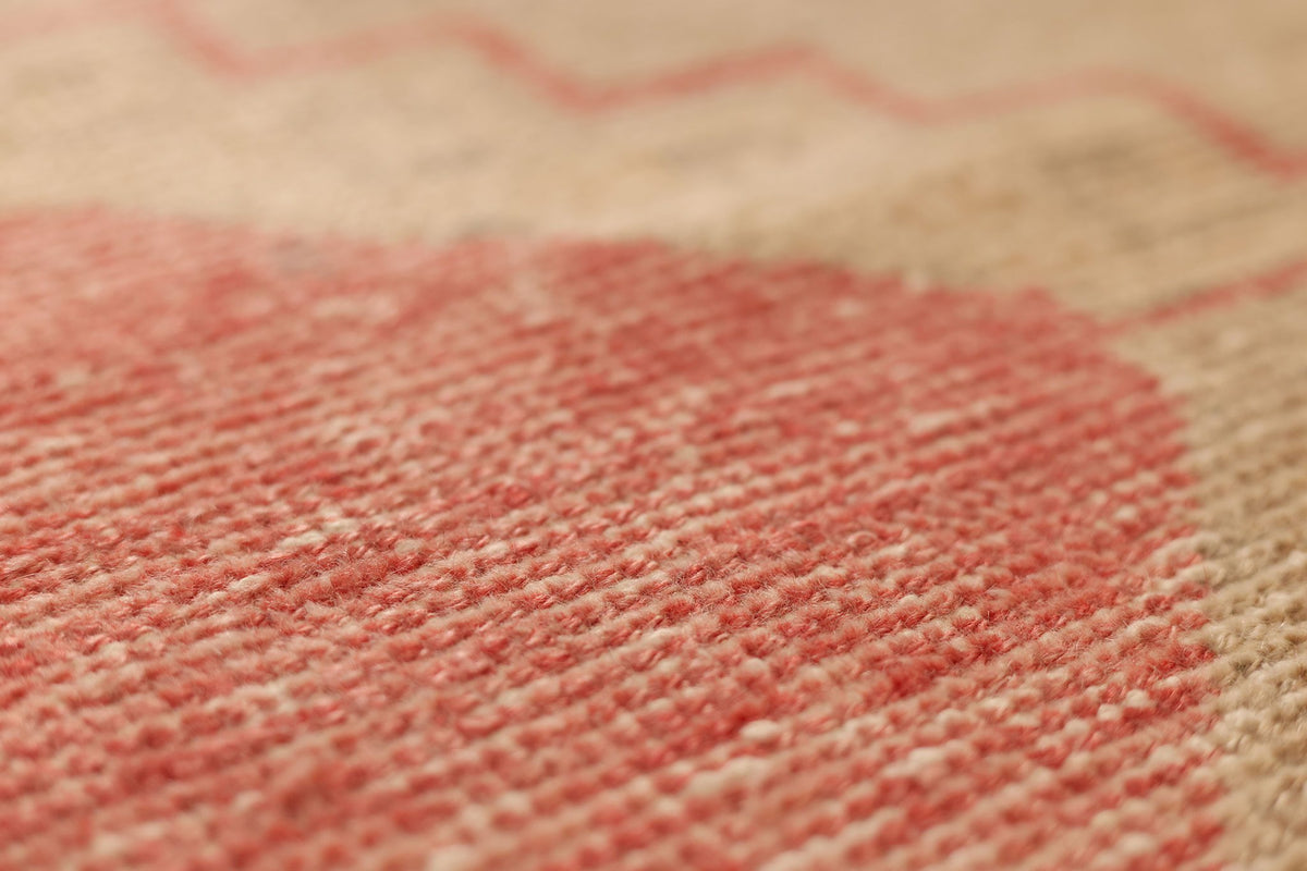 Vintage Malatya Turkish Runner Rug 3x13 ft — Red & Beige Geometric