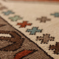 Vintage Nevşehir Turkish Area Rug 4x6 ft — Beige & Red Geometric