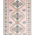 Vintage Niğde Turkish Area Rug 4x8 ft — Orange & Beige Geometric