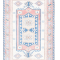 Vintage Niğde Turkish Area Rug 5x6 ft — White & Red Geometric
