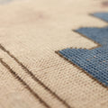 Vintage Kars Turkish Runner Rug 4x6 ft — Beige & Blue Geometric