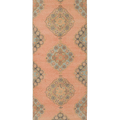 Vintage Konya Turkish Runner Rug 2x8 ft — Orange & Green Geometric