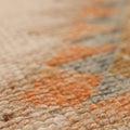 Vintage Uşak Turkish Runner Rug 3x7 ft — Beige & Orange Southwestern
