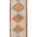 Vintage Uşak Turkish Runner Rug 3x7 ft — Beige & Orange Southwestern