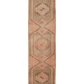 Vintage Malatya Turkish Runner Rug 2x12 ft — Pink & Brown Geometric