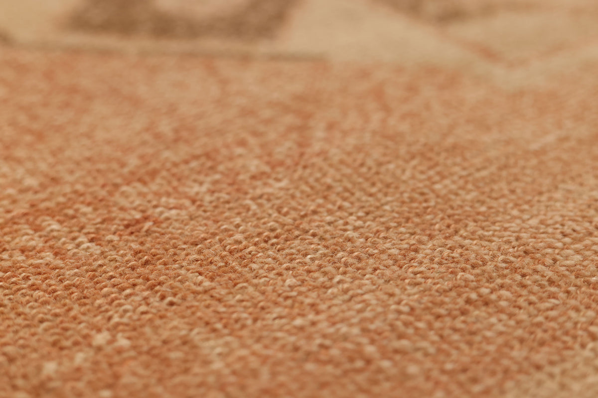 Vintage Malatya Turkish Runner Rug 3x9 ft — Orange & Brown Geometric