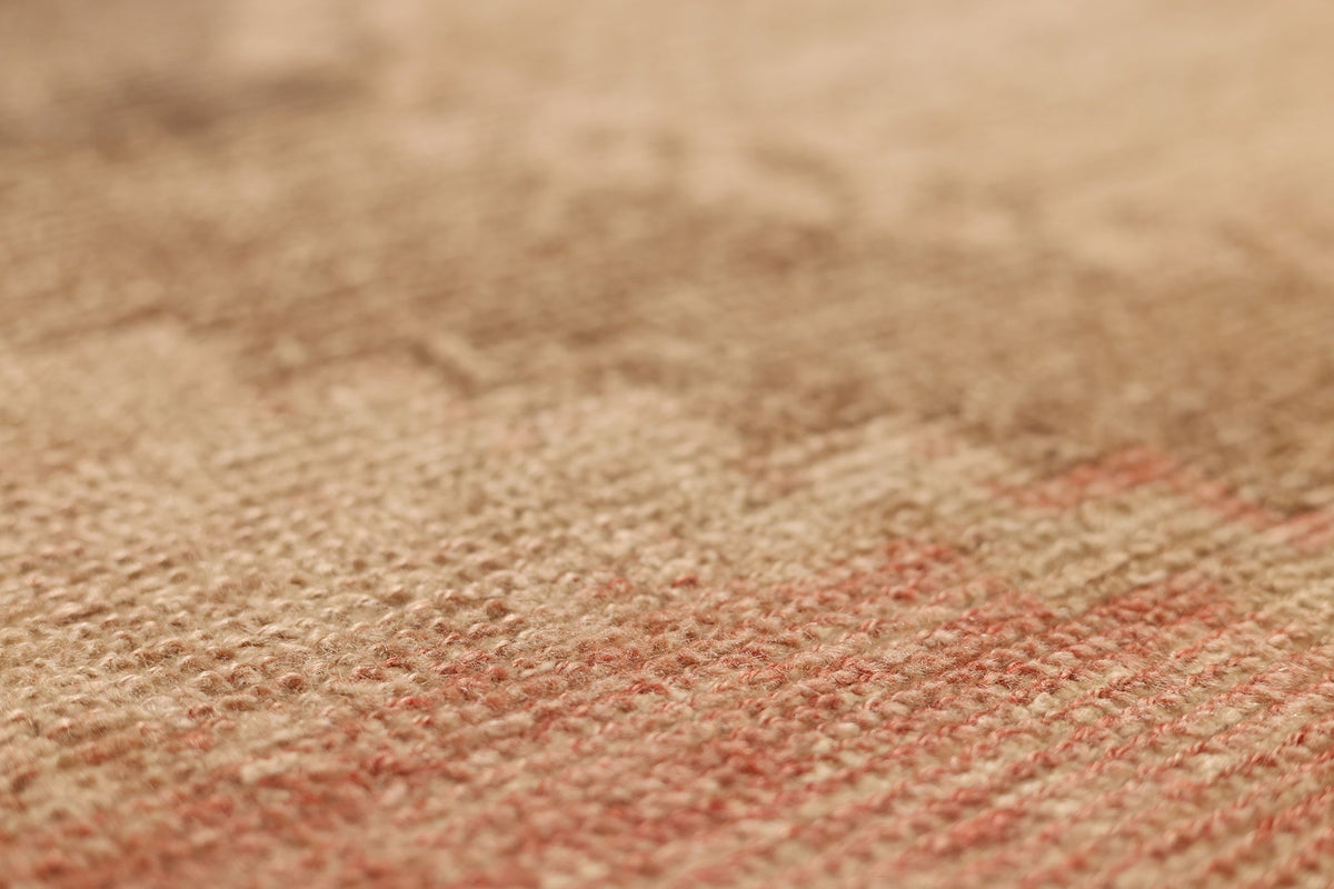 Vintage Malatya Turkish Runner Rug 4x12 ft — Beige & Brown Geometric