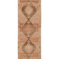 Vintage Malatya Turkish Runner Rug 4x12 ft — Beige & Brown Geometric