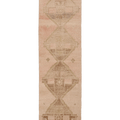 Vintage Malatya Turkish Runner Rug 2x11 ft — Beige & Brown Geometric (No. 49372)