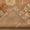 Vintage Muğla Turkish Area Rug 4x7 ft — Beige & Brown Geometric