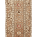 Vintage Muğla Turkish Area Rug 4x7 ft — Beige & Brown Geometric