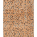 Vintage Isparta Turkish Area Rug 4x5 ft — Orange & Brown Floral