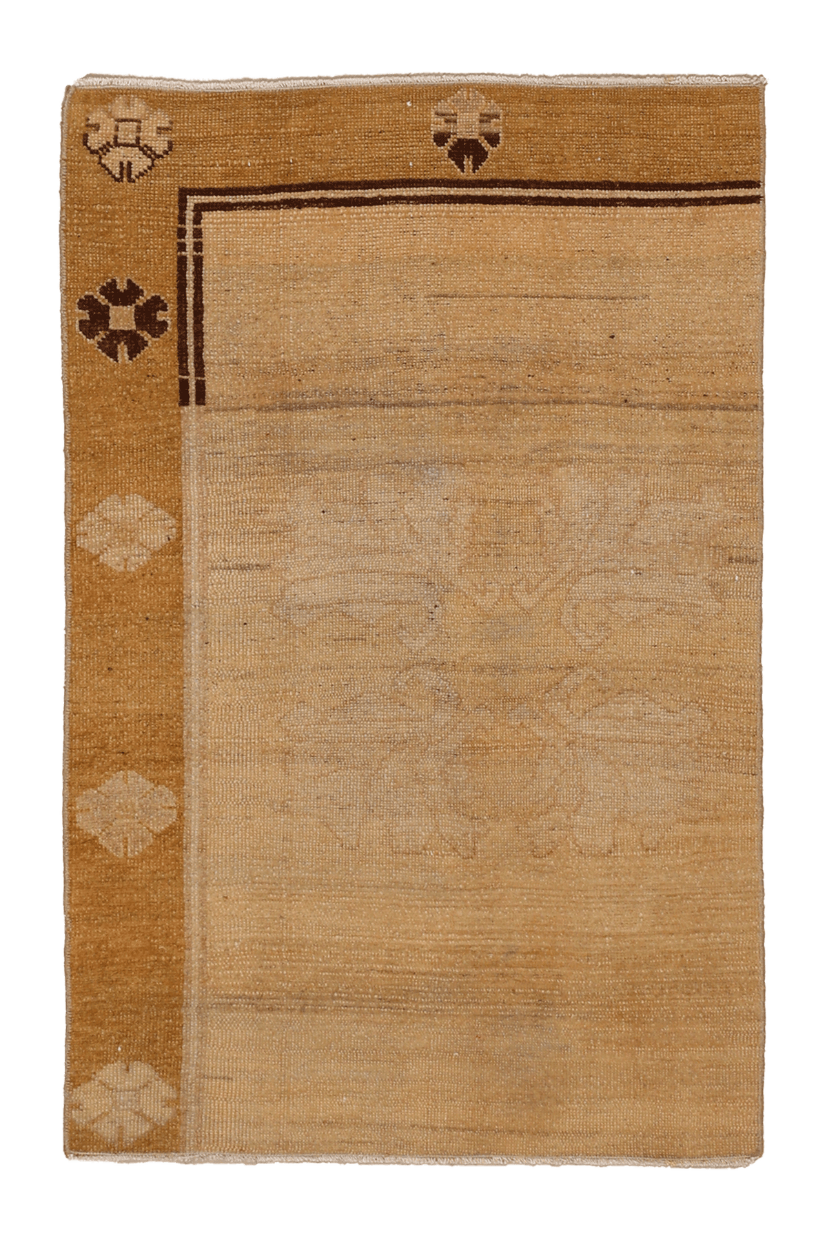 Vintage Malatya Turkish Doormat 2x4 ft — Beige Geometric