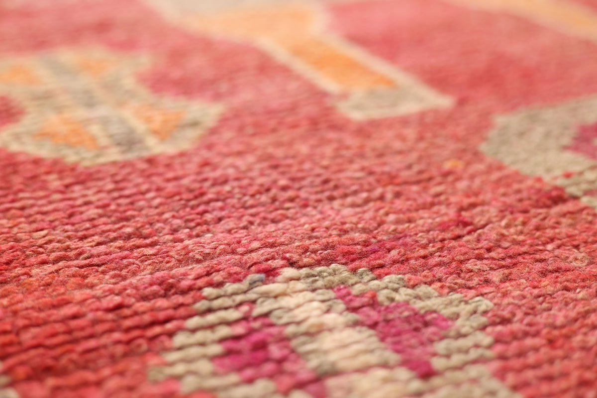 Vintage Southeastern Persian Style Runner Rug 3x10 ft — Red & Orange Geometric