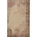 Vintage Elazığ Turkish Area Rug 4x8 ft — Beige & Brown Geometric