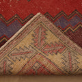 Vintage Afyon Turkish Area Rug 4x9 ft — Red & Brown Geometric
