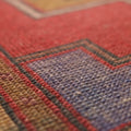 Vintage Afyon Turkish Area Rug 4x9 ft — Red & Brown Geometric