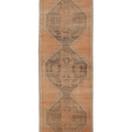 Vintage Malatya Turkish Runner Rug 3x12 ft — Orange & Brown Geometric (No. 50988)