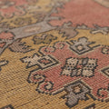 Vintage Niğde Turkish Runner Rug 3x11 ft — Pink & Yellow Geometric