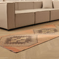 Vintage Malatya Turkish Runner Rug 3x12 ft — Orange & Brown Geometric (No. 51006)