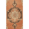 Vintage Nevşehir Turkish Runner Rug 3x8 ft — Orange & Brown Floral