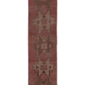 Vintage Malatya Turkish Runner Rug 2x10 ft — Pink & Brown Geometric (No. 51028)