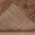 Vintage Malatya Turkish Runner Rug 2x10 ft — Pink & Brown Geometric (No. 51028)
