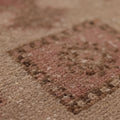Vintage Malatya Turkish Runner Rug 2x10 ft — Pink & Brown Geometric (No. 51028)