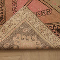 Vintage Malatya Turkish Runner Rug 3x11 ft — Pink & Brown Geometric