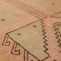 Vintage Malatya Turkish Runner Rug 3x11 ft — Pink & Brown Geometric