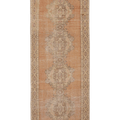 Vintage Niğde Turkish Runner Rug 3x9 ft — Orange & Beige Floral