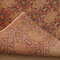 Vintage Isparta Turkish Area Rug 4x7 ft — Brown & Red Geometric