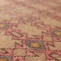 Vintage Isparta Turkish Area Rug 4x7 ft — Brown & Red Geometric