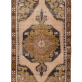 Vintage Elazığ Turkish Area Rug 4x7 ft — Beige & Brown Distressed