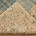 Vintage Isparta Turkish Area Rug 6x11 ft — Blue & Beige Floral