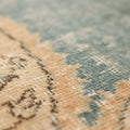 Vintage Isparta Turkish Area Rug 6x11 ft — Blue & Beige Floral