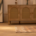Handmade vintage Isparta wool and cotton rug in orange with floral patterns, 2x4 ft size.
