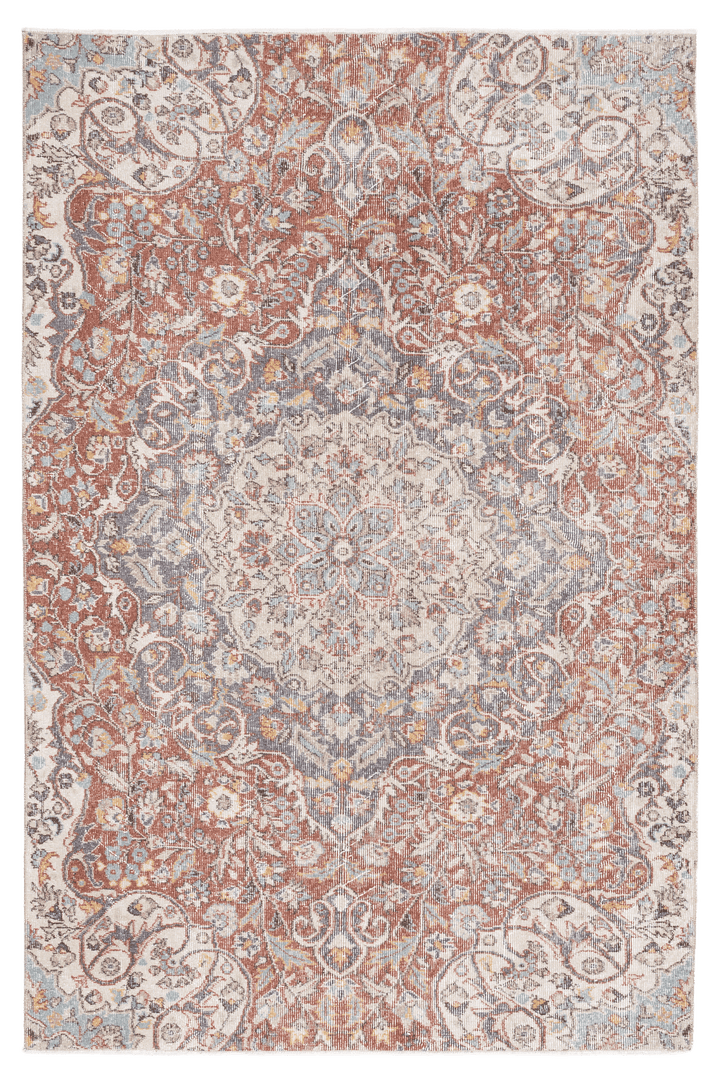 Vintage Isparta Turkish Area Rug 4x7 ft — Red Floral