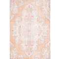 Vintage Nevşehir Turkish Area Rug 3x6 ft — Orange & Beige Floral
