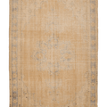 Vintage Manisa Turkish Area Rug 6x9 ft — Beige & Brown Floral