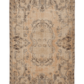 Vintage Isparta Turkish Area Rug 6x9 ft — Orange & Brown Floral