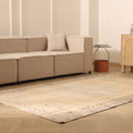 Vintage Manisa Turkish Area Rug 5x9 ft — Beige & Brown Floral