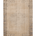 Vintage Manisa Turkish Area Rug 5x9 ft — Beige & Brown Floral