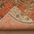 Vintage Isparta Turkish Area Rug 4x6 ft — Red & Brown Floral