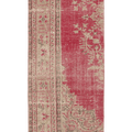 Vintage Isparta Turkish Runner Rug 3x7 ft — Red & Beige Floral
