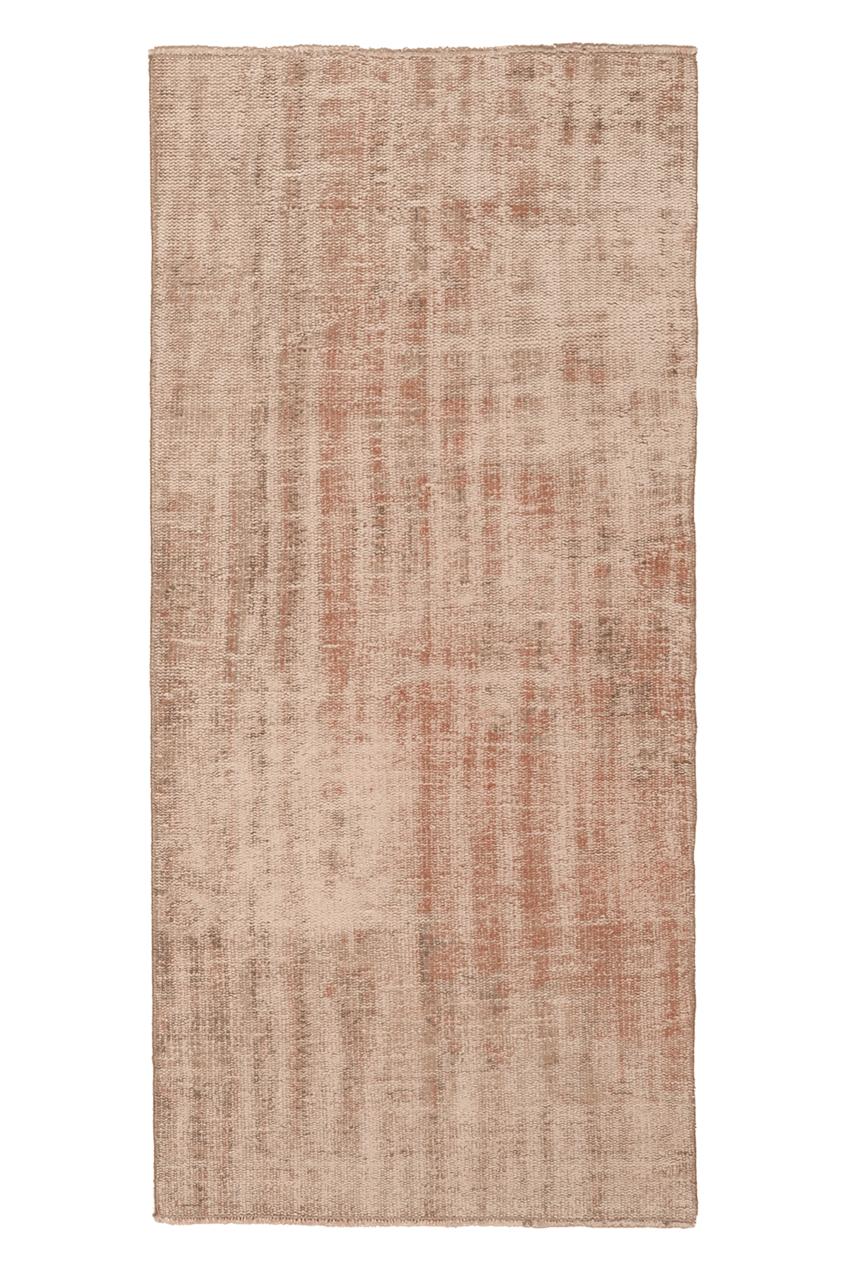 Vintage Isparta Turkish Runner Rug 2x5 ft — Beige & Orange Distressed