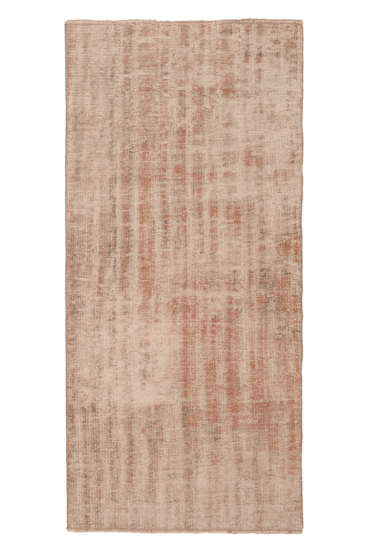 Vintage Isparta Turkish Runner Rug 2x5 ft — Beige & Orange Distressed